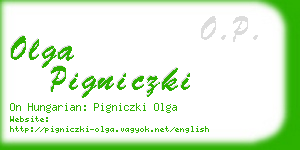 olga pigniczki business card